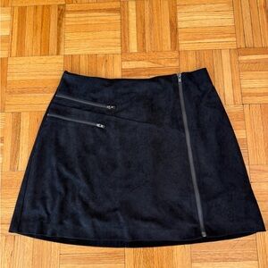 Lush Black Mini Skirt with Zipper Accents
